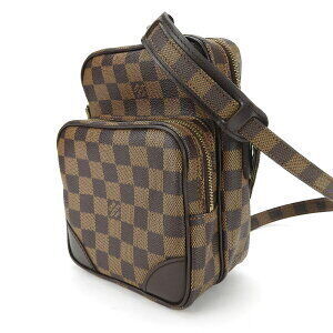 Louis Vuitton Amazon Shoulder Damier Bag Brown Canvas Leather